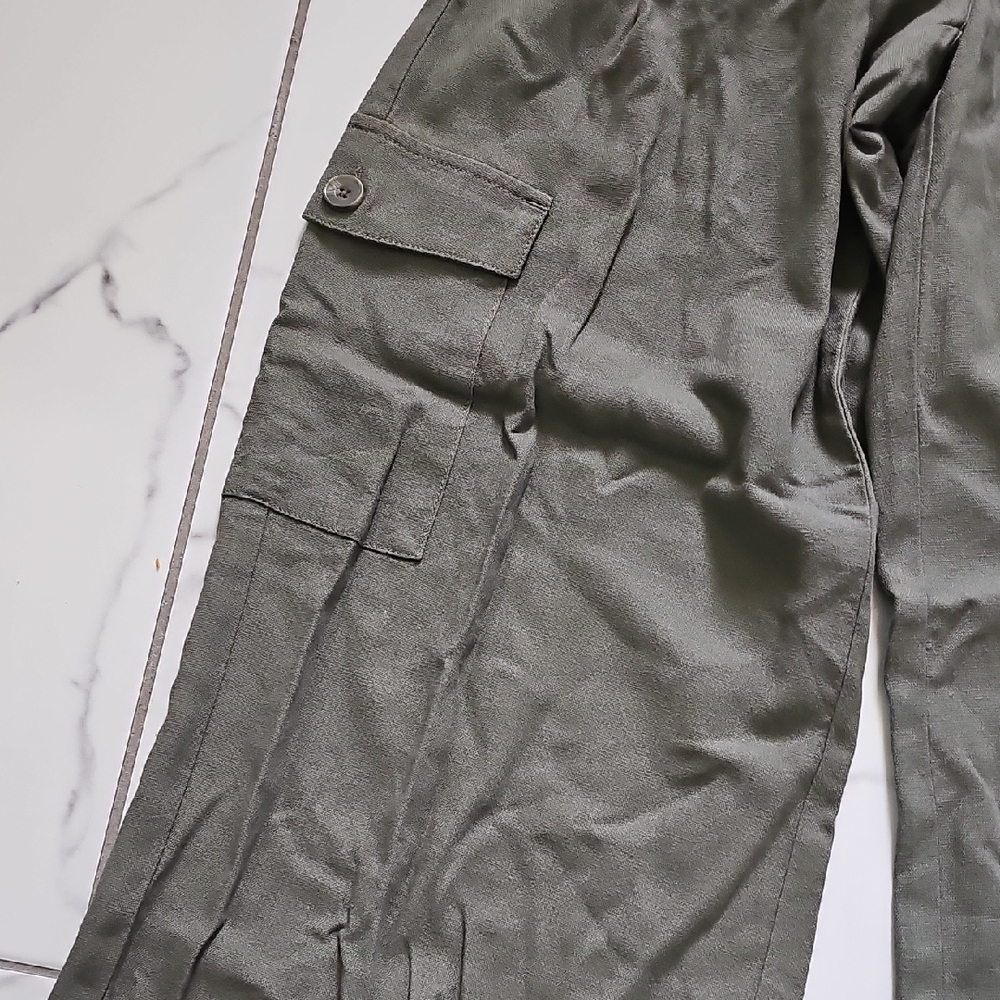 NWT Rewash Olive Green Wide Leg Cargo Pants Size Small - Picture 4 of 6